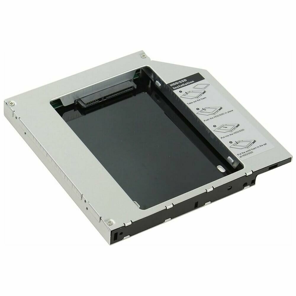 Салазки Agestar SSMR2S для замены привода в ноутбуке 12.7мм на 2.5" HDD/SSD SATA