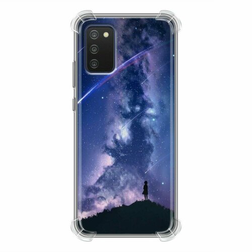 Дизайнерский силиконовый с усиленными углами чехол для Самсунг A03s / Samsung Galaxy A03s Галактика
