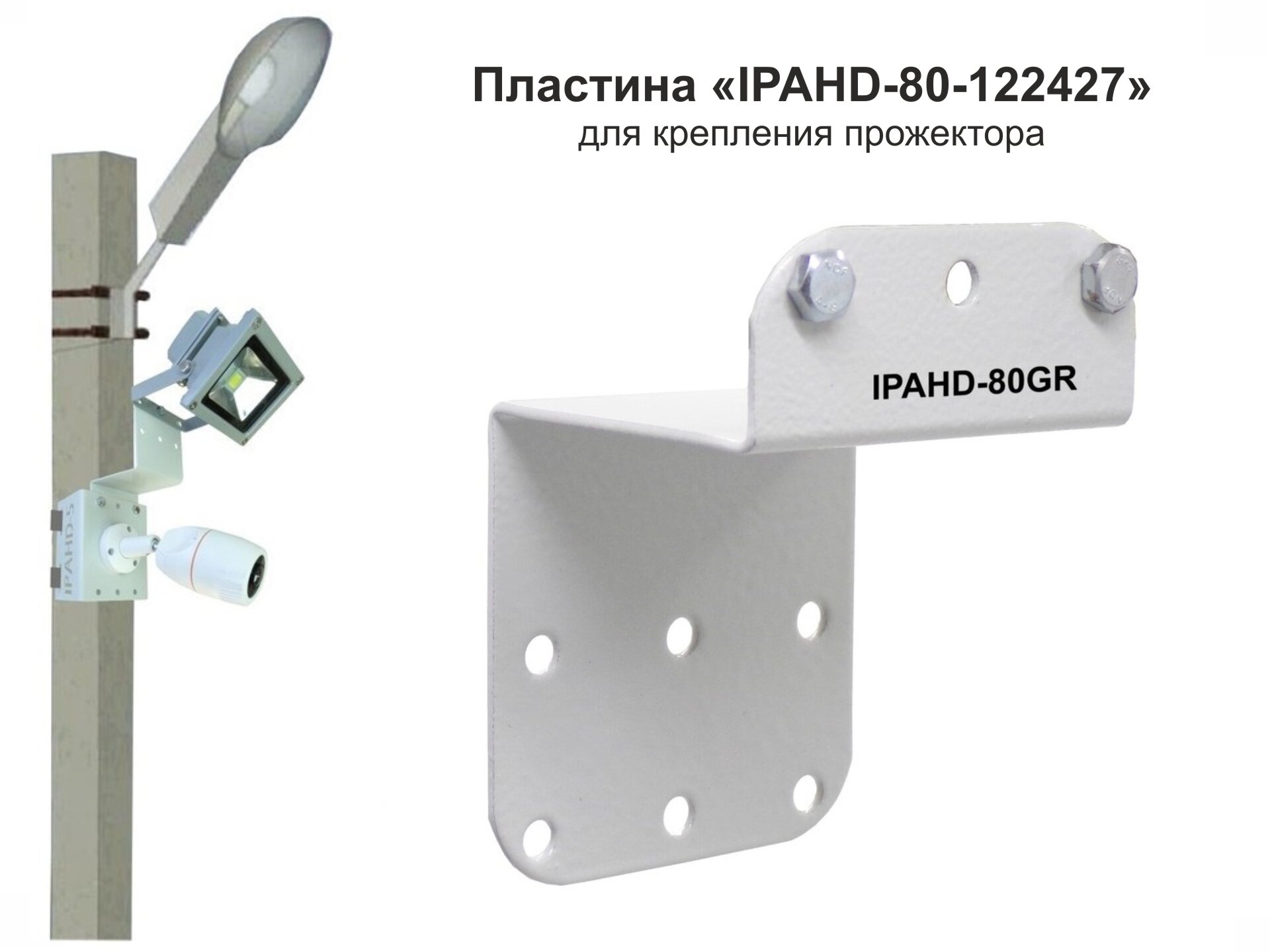 Пластина для прожекторов "IPAHD-80GR-122427" на кронейны серии "IPAHD" и "HIWOLL" с 9 отверстиями диаметром 7мм