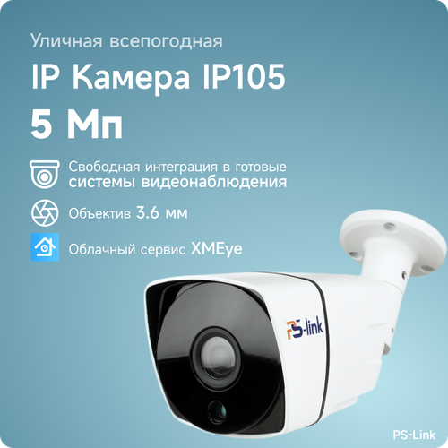 Камера видеонаблюдения PS-Link IP105 белый 541200₽