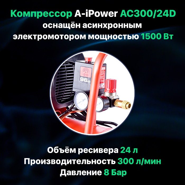 Компрессор A-iPower AC300/24D 50103 - фото №4