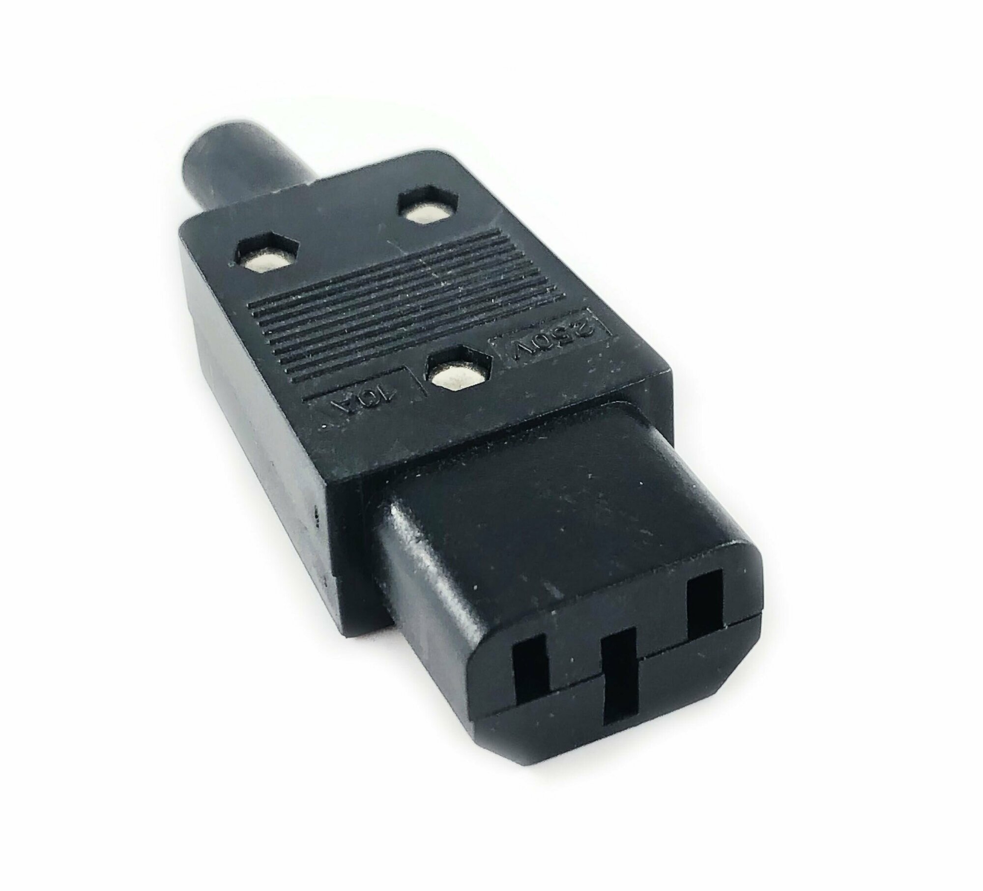 Гнездо сетевое "3 PIN" пластик на кабель 250V 10 A. — фото 1