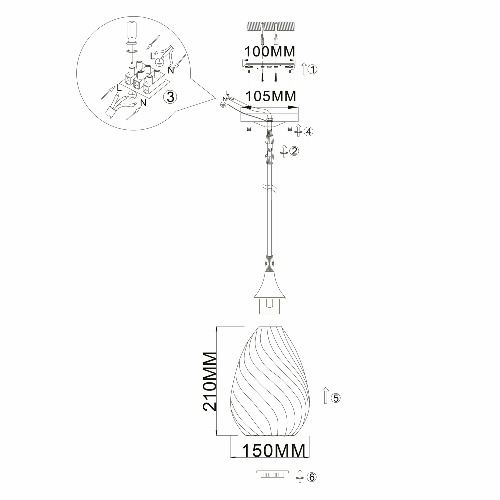 Подвесной светильник Rivoli Lily 9122-201 (Б0054873) - фото №8