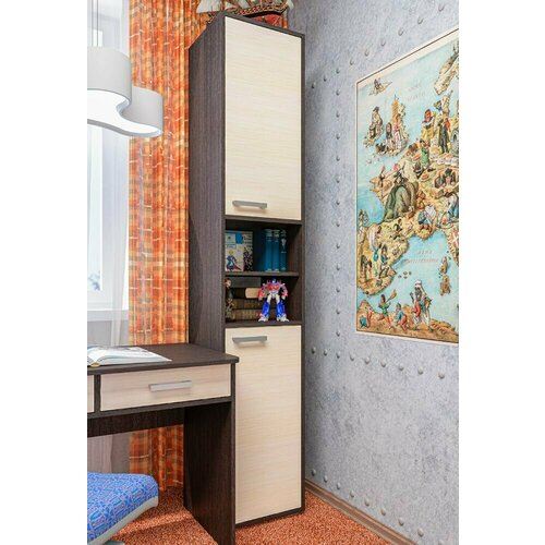 Шкаф пенал для книг ПП-3 венгедуб молочный 40 см 8829₽