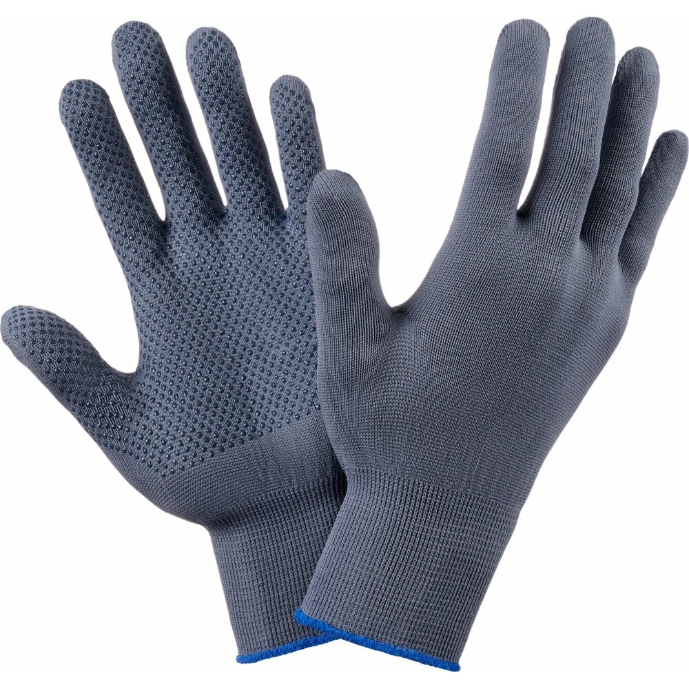 фото Нейлоновые перчатки с ПВХ Фабрика перчаток 15 класс серые S-L Н-15-СЕР-(S-L)