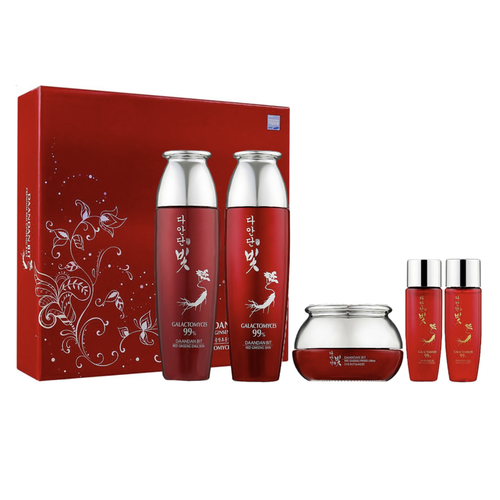 подарочный набор daandan bit premium red ginseng 3 set 5 шт Набор для ухода за кожей с женьшенем [Jigott] Daandan Bit Premium Red Ginseng 3 Set Galactomyces 99 %