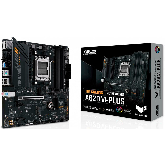 Материнская плата ASUS TUF Gaming A620M-Plus, AM5, DDR5, 4xSATA 6G, 2xM.2, 7.1, microATX
