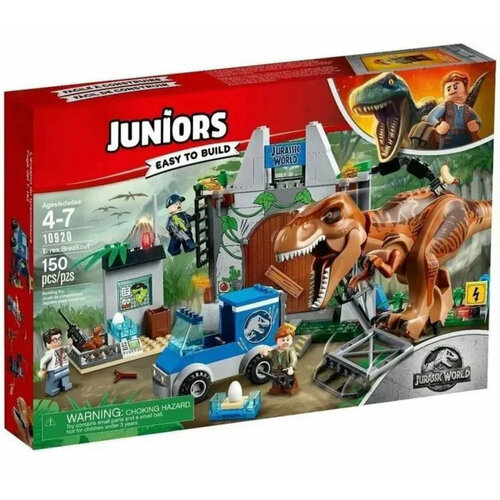 Конструктор Динозавр Юрский Период Побег Ти-Рекса 150 деталей конструктор lego juniors 10758 побег ти рекса 150 дет