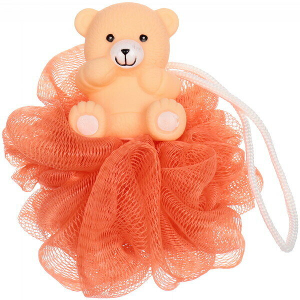 фото Мочалка-шар для тела полипропиленовая детская «Baby Boom - Мишка», цвет оранжевый, d-11см