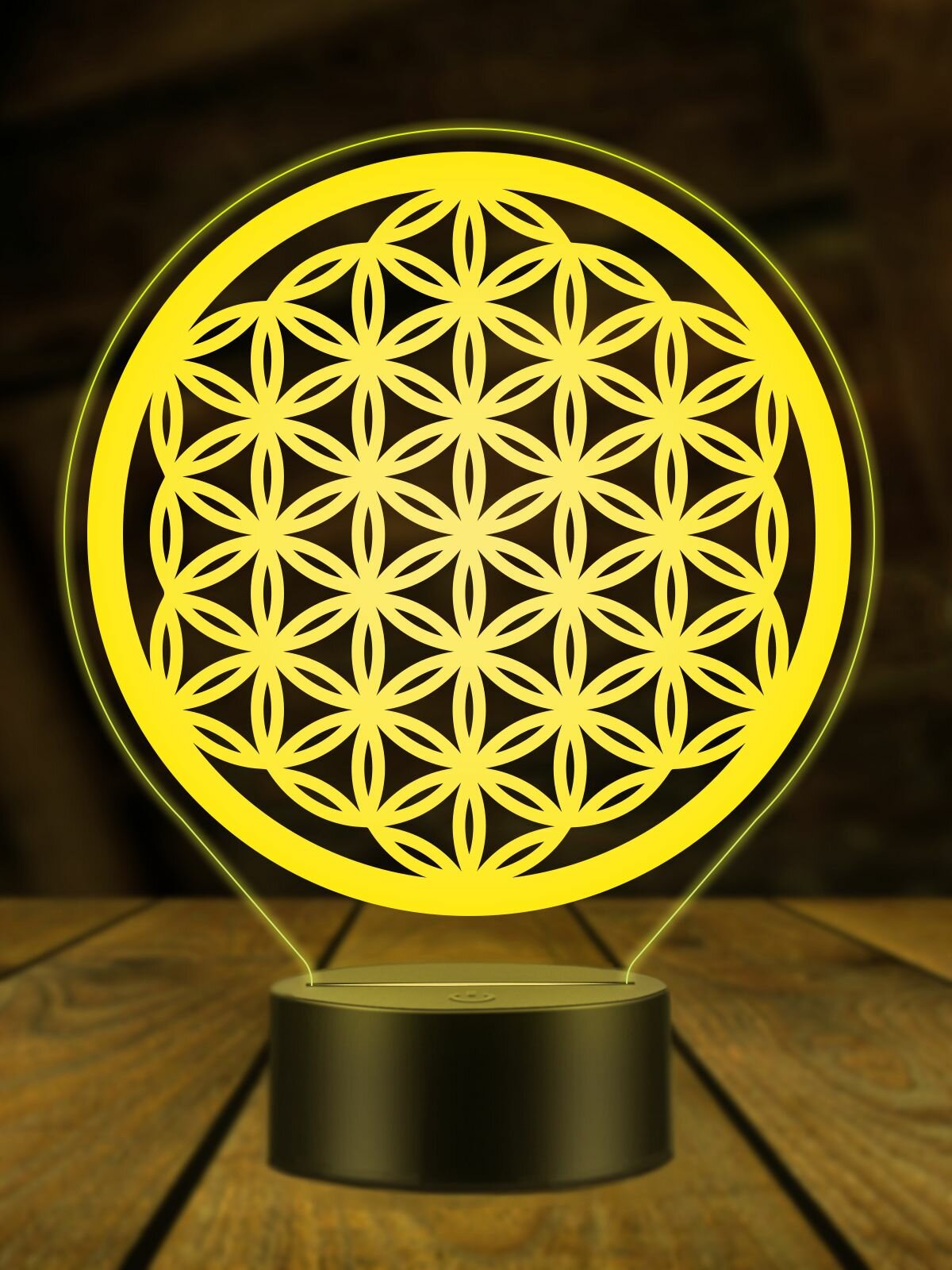 Ночник Цветок жизни, Сакральная Геометрия, Йога, 3Д светильник
