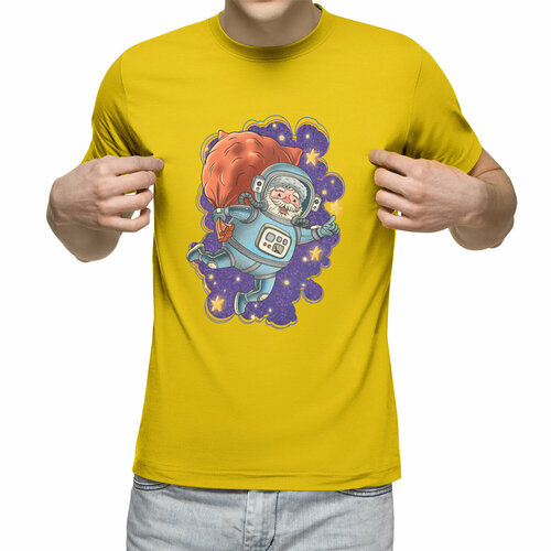 Футболка Us Basic, размер 2XL, желтый мужская футболка космонавт в космосе ловит пиццу l красный