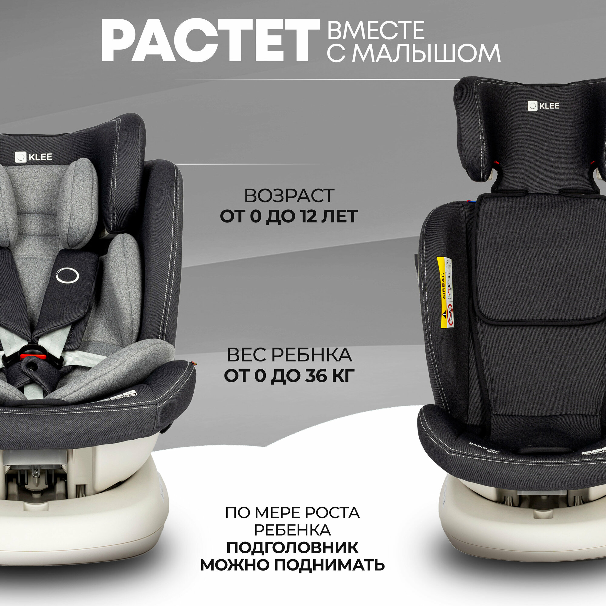 KLEE Rapid 360 Fix Deep Blue автокресло от 0 до 36 кг с Isofix — фото 4