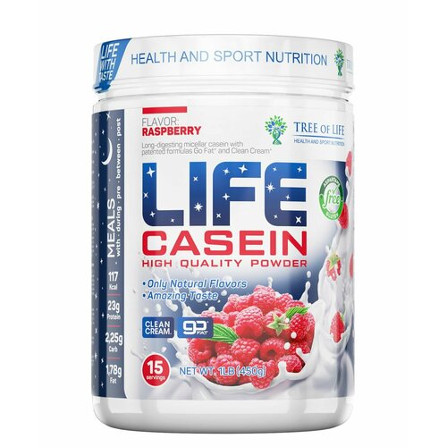 Tree of Life Life Casein 450 гр (малина) tree of life life casein 454 г strawberry