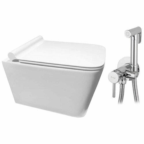 Унитаз Cerutti Maiella aria B-2370-3 + смеситель Frap F7505-2 белый