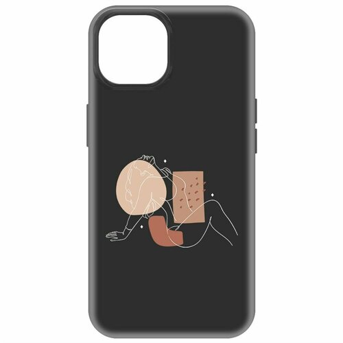 Чехол-накладка Krutoff Soft Case Чувственность для iPhone 15 черный чехол накладка krutoff soft case чувственность для iphone 12 с защитой камеры черный