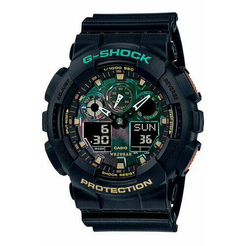 Наручные часы CASIO G-Shock GA-100RC-1A, черный наручные часы casio ga 700cy 1a черный