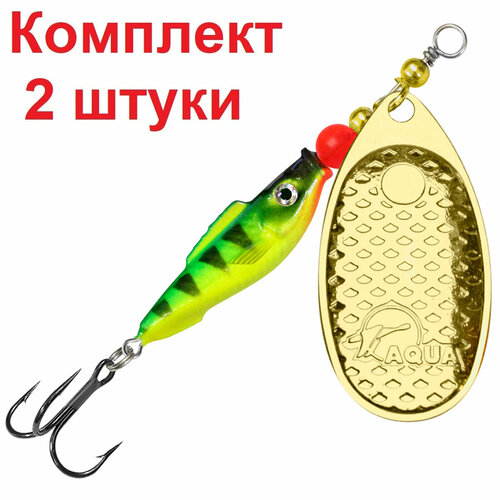 фото Блесна для рыбалки aqua fish comet-4 20,0g, цвет 62 (золото), 2 штуки в комплекте