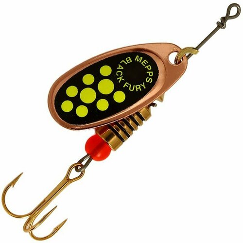 Блесна вращающаяся Mepps BLACK FURY 3, Copper/Chartreuse, комплект из 5 штук