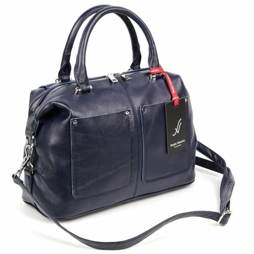 фото Сумка шоппер sergio valentini sv-1509-с блу, фактура гладкая, синий