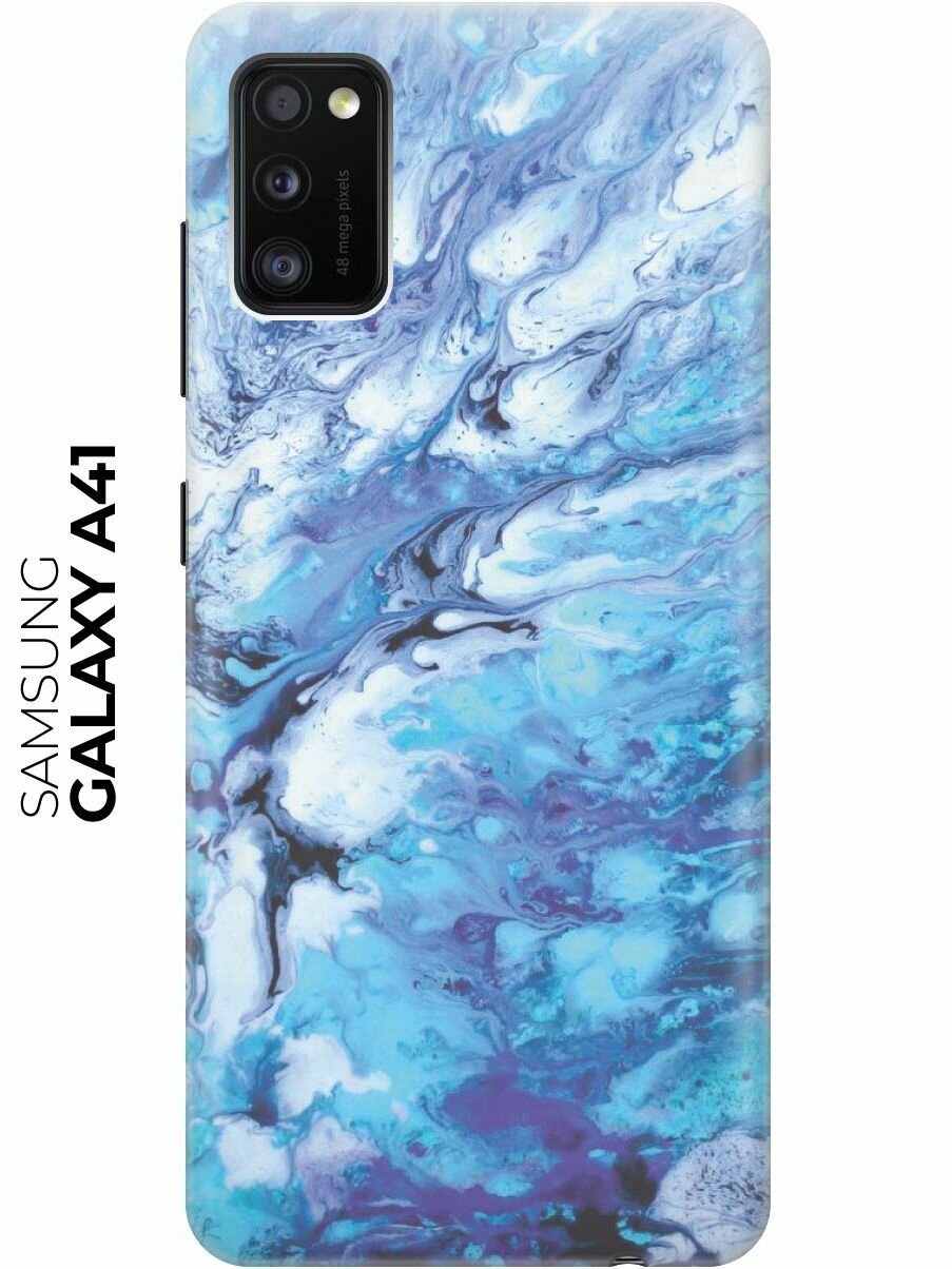 Чехол - накладка ArtColor для Samsung Galaxy A41 с принтом "Синий мрамор"