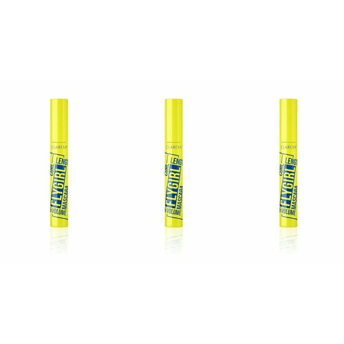 CLARESA Тушь для ресниц Flygirl Черная, длина, подкручивание, 10 мл, 3 шт