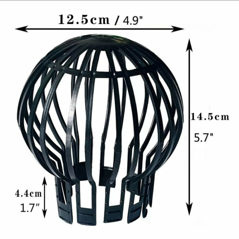 Гибкий пластиковый фильтр листосборник для водосточной трубы и желобов на крыше 4 шт., анти мусор сетчатый фильтр для водостоков - фотография № 7