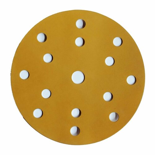 Абразивный шлифовальный круг на бумажной основе VX-Gold под липучку, 150 мм, зернистость P800, 15 отверстий. Набор из 5 штук