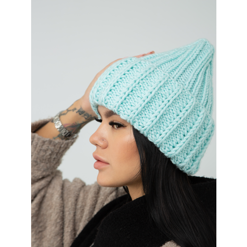 фото Шапка бини семченко в.о., размер 54-58, голубой