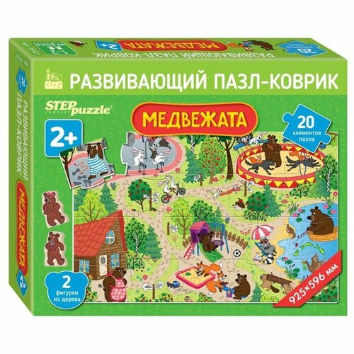 Напольный пазл-мозаика «Медвежата», коврик пазл напольный малышарики 4 в 1 степ 70155