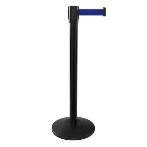 ArtBarrier® Столбик с вытяжной лентой ArtBarrier Biz (4,5 метра синяя лента)