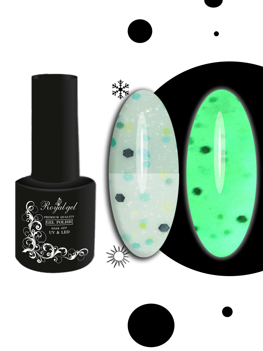 Гель лак Royal-gel "Glow in dark термо" 5 мл. BBGZ46