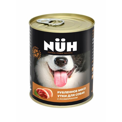 NUH кон. д/собак средних и крупных пород беззерновые рубленное мясо Утки с розмарином 340г