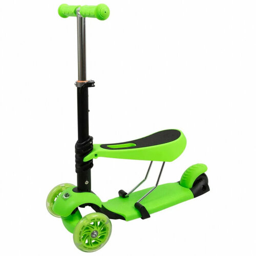 фото Самокат navigator т59981 3-в-1, колёса со светом, зелёный