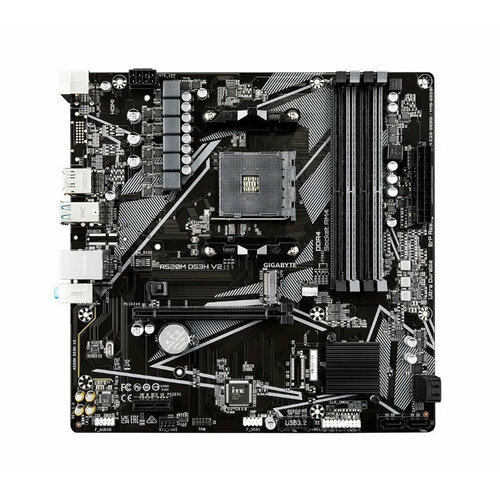 Материнская плата Gigabyte A520M DS3H V2 SocketAM4 AMD A520 mATX4DDR4 M2 PCI-E16 PCI-E DP HDMI PC4733 848700₽