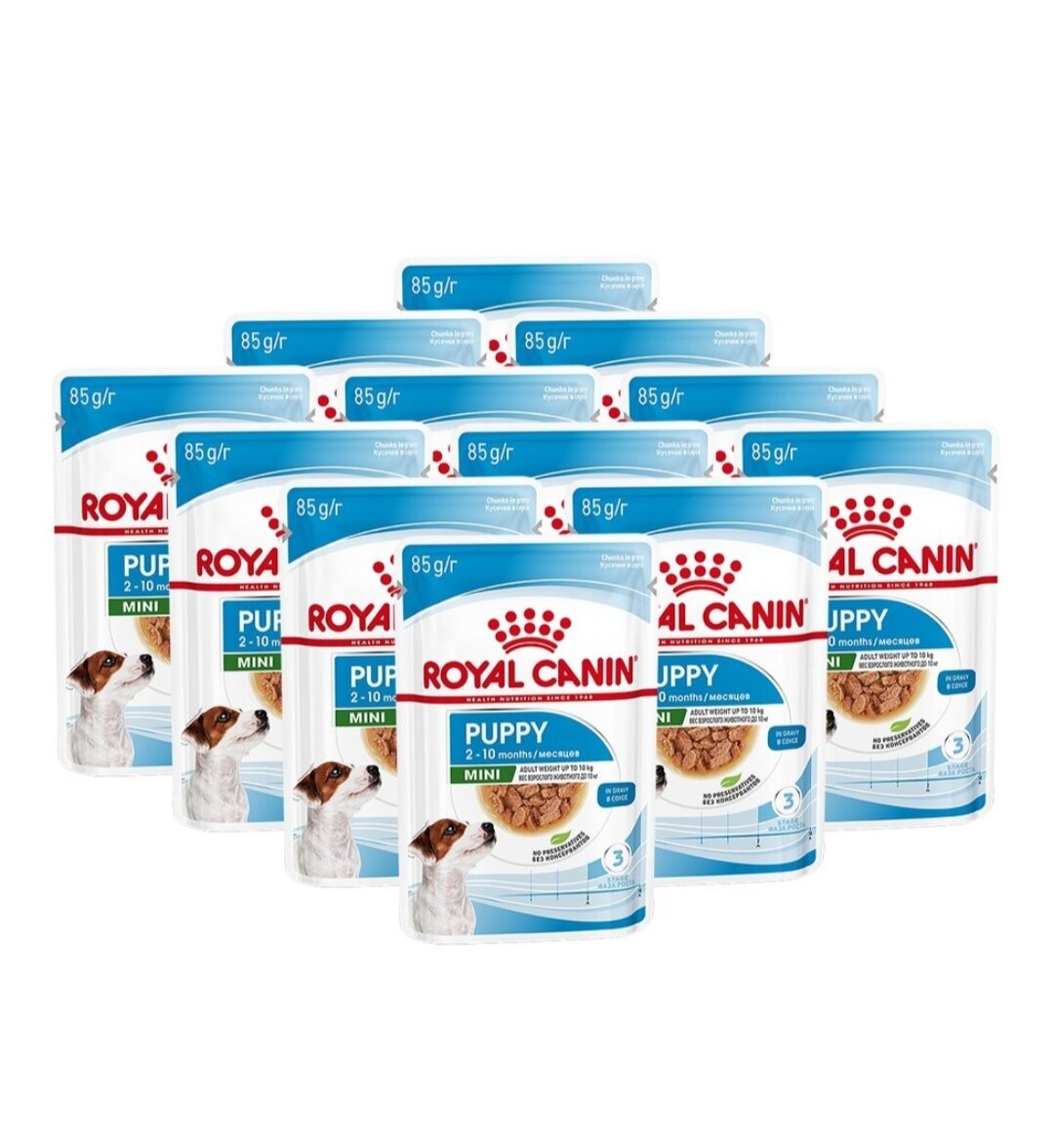 Влажный корм для щенков Royal Canin при чувствительном пищеварении 1 уп. х 12 шт. х 85 г (для мелких пород)