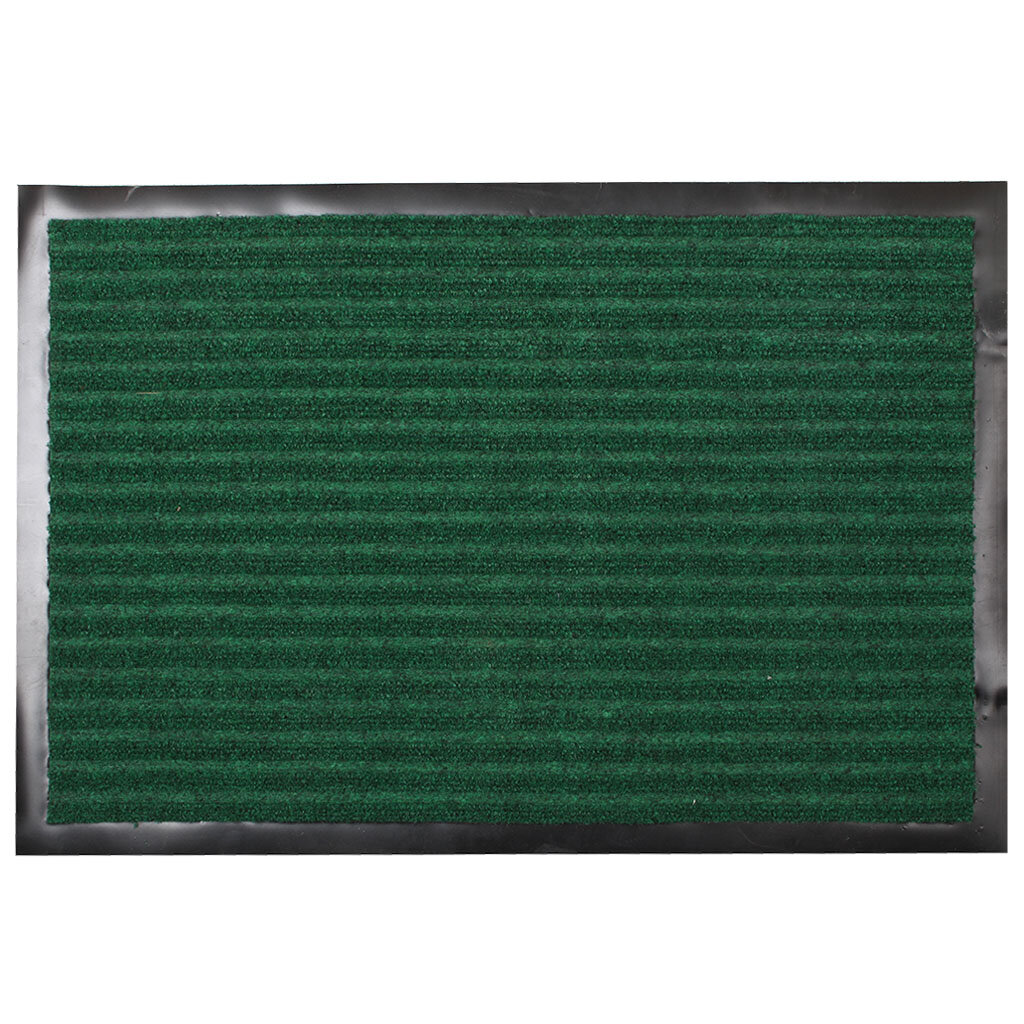 Коврик придверный 40х60 см прямоугольный резиновый с ковролином зеленый Комфорт Floor mat С0000081