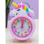 Часы настольные с будильником Cute unicorn pink - изображение