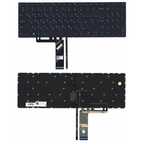 клавиатура для ноутбука lenovo ideapad l340 15 черная с голубой подсветкой Клавиатура для ноутбука Lenovo IdeaPad L340-15 черная с голубой подсветкой
