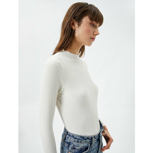 фото Лонгслив koton, размер 46, бежевый