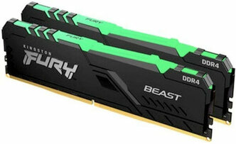 Оперативная память 16Gb DDR4 3200MHz Kingston Fury Beast RGB (KF432C16BB2A/16)