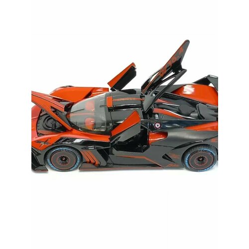 Коллекционная машинка игрушка металлическая Bugatti с дымом для мальчиков масштабная модель 1:24