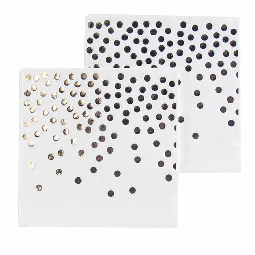 Салфетки Серебристые конфетти БелыйСеребро Металлик 3333 см 12 шт 347₽