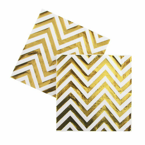 Салфетки Зигзаги Золото Металлик 3333 см 12 шт 347₽