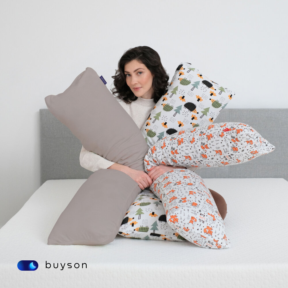 Подушка-обнимашка 160х35 см, buyson BuyComfy, для взрослых, детей и беременных - фотография № 11