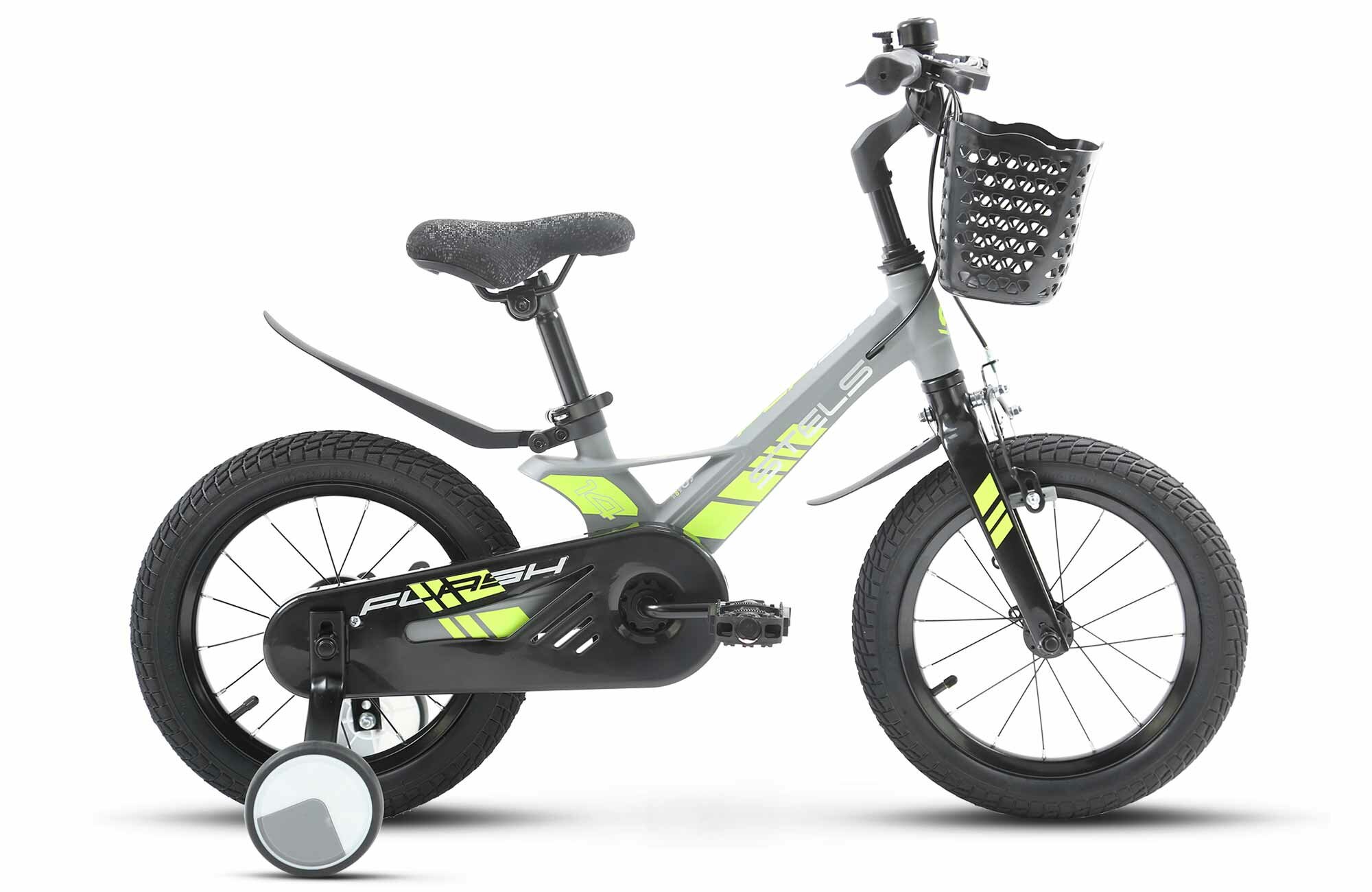 Детский велосипед STELS Flash KR 14" Z010 7.4", Серый, 2024