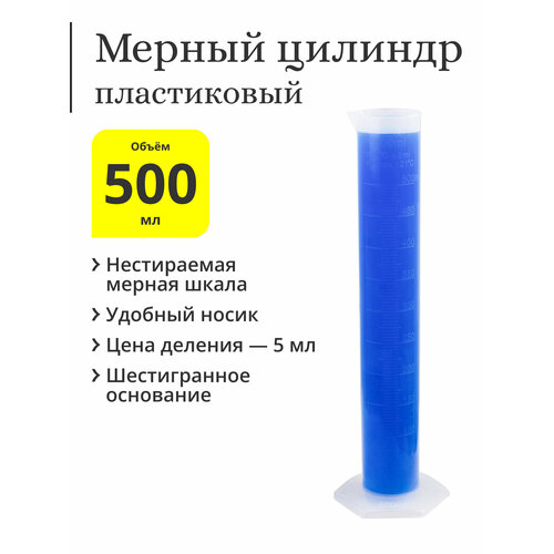 Мерный цилиндр пластиковый, 500 мл