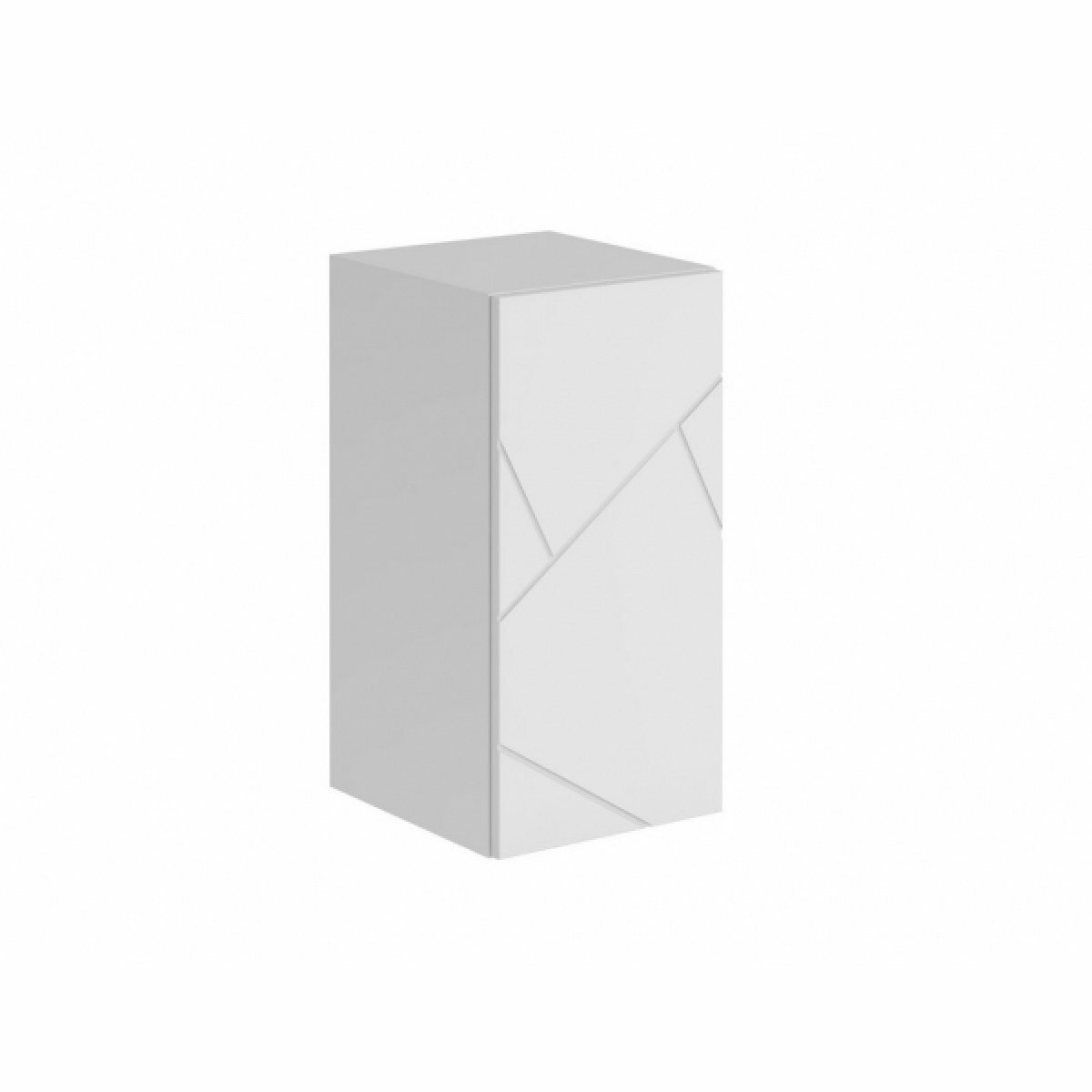 Шкаф навесной ШН-001 "гранж" - Белый (Шагрень) / Белый Софт матовый
