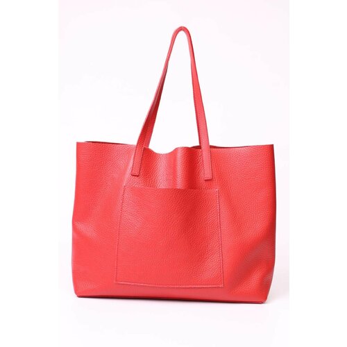 Сумка шоппер INTO, фактура зернистая, красный