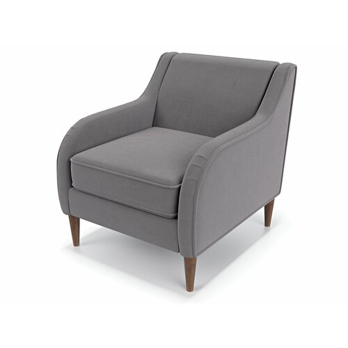 фото Дизайнерское мягкое кресло soft element вектор grey, на деревянных ножках, велюр, серый, современный стиль, в гостиную