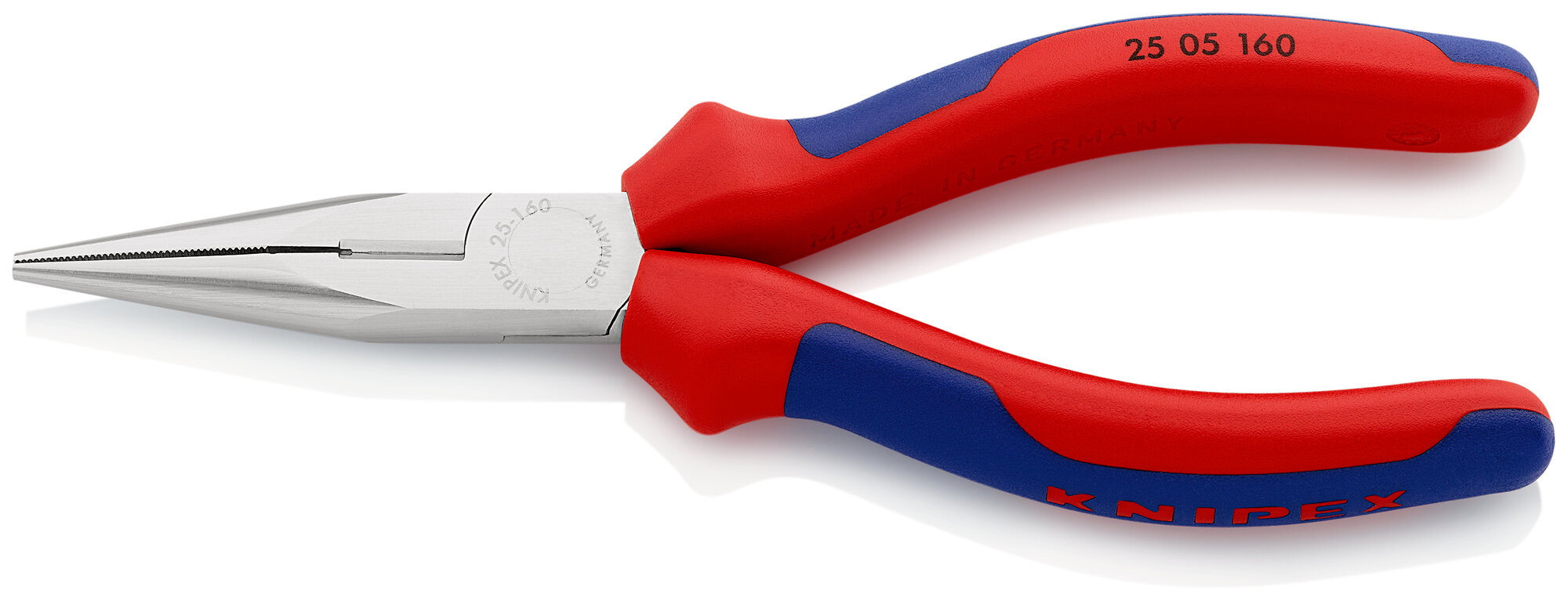 Длинногубцы KNIPEX с режущими кромками, 160 мм, хром, 2-комп ручки KN-2505160